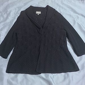 Ladies cotton knit black sweater